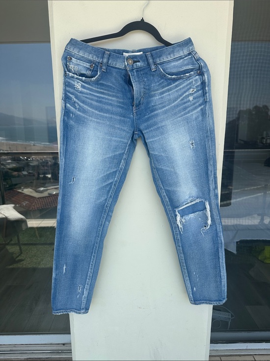 Moussy Vintage Denim - Moussy Medium Blue Ripped Cropped Jeans